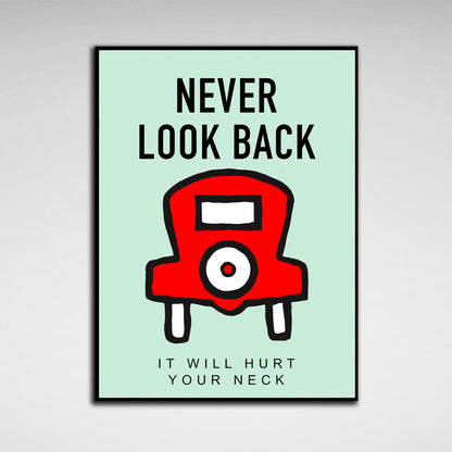 Monopoly Never look back Canvas Wall Art Print