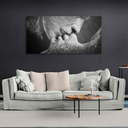 For the bedroom Kiss Silver Canvas Wall Art Print