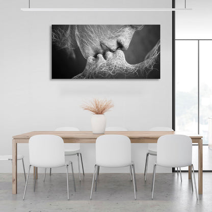 For the bedroom Kiss Silver Canvas Wall Art Print