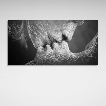 For the bedroom Kiss Silver Canvas Wall Art Print