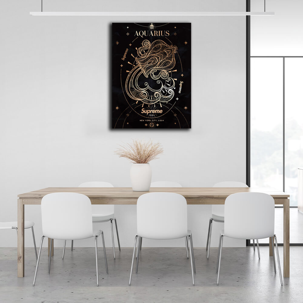 With the zodiac sign Aquarius Canvas Wall Art Print