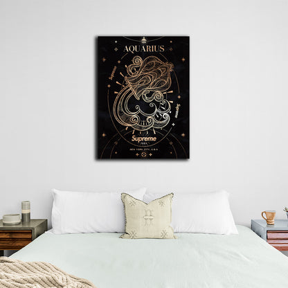 With the zodiac sign Aquarius Canvas Wall Art Print