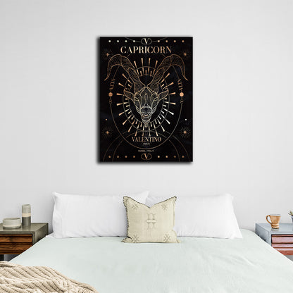 With the zodiac sign Capricorn Canvas Wall Art Print