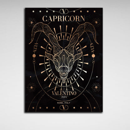 With the zodiac sign Capricorn Canvas Wall Art Print