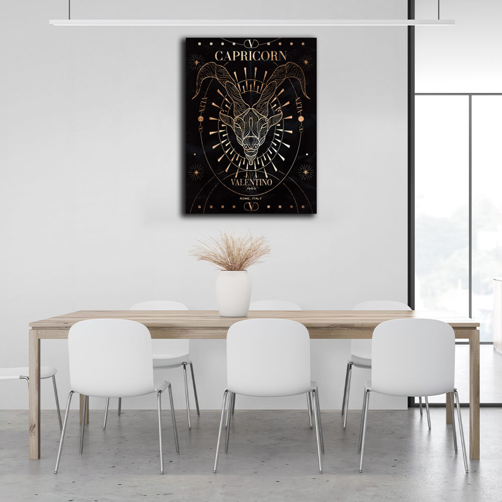 With the zodiac sign Capricorn Canvas Wall Art Print