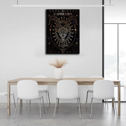 With the zodiac sign Capricorn Canvas Wall Art Print