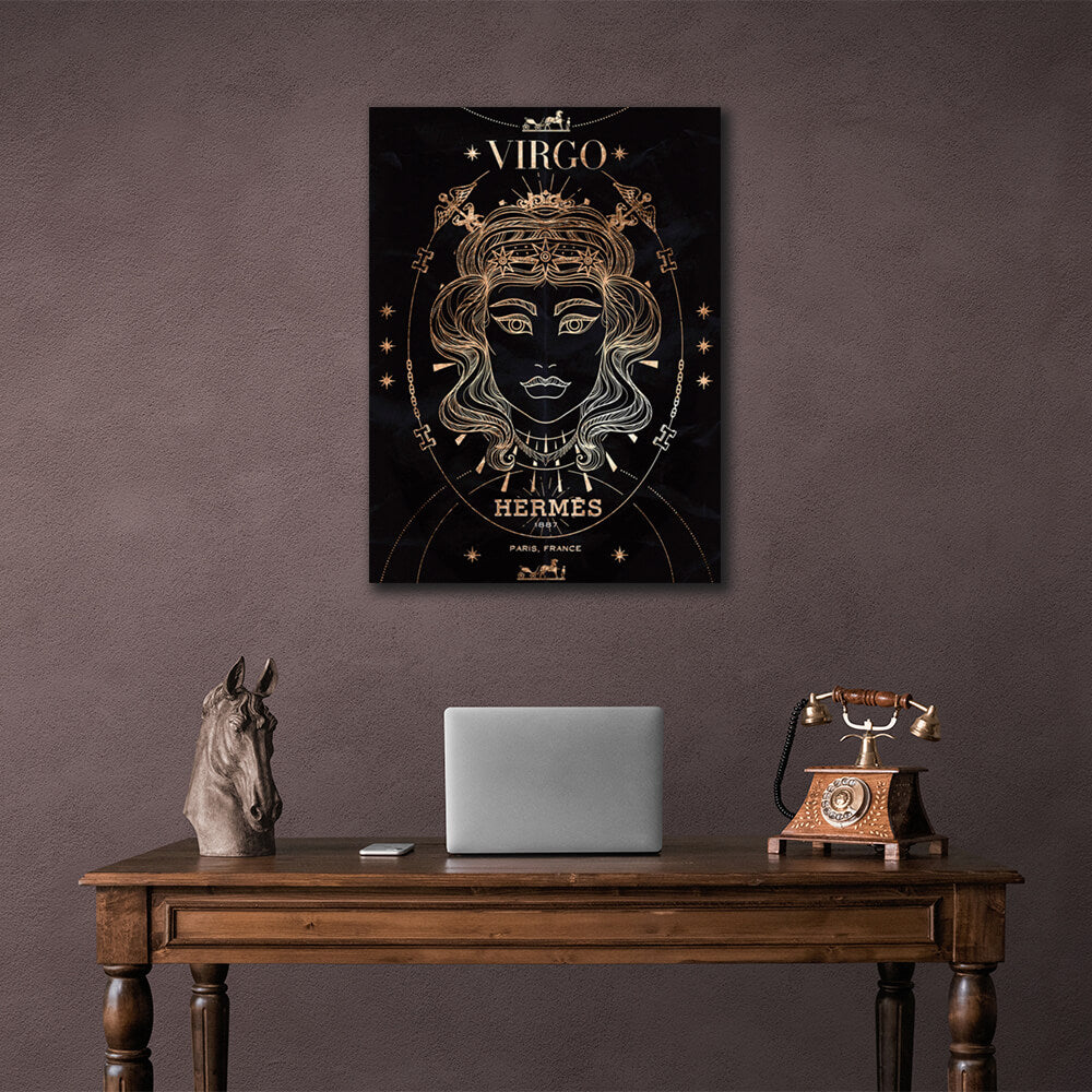 With the zodiac sign Virgo Canvas Wall Art Print