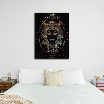 With the zodiac sign Virgo Canvas Wall Art Print