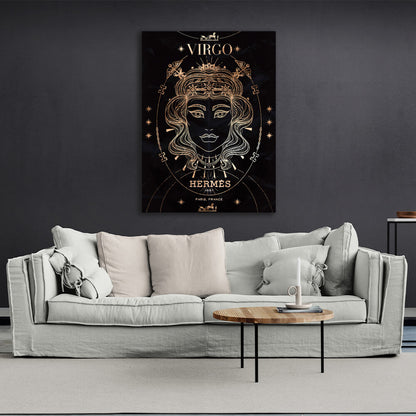 With the zodiac sign Virgo Canvas Wall Art Print