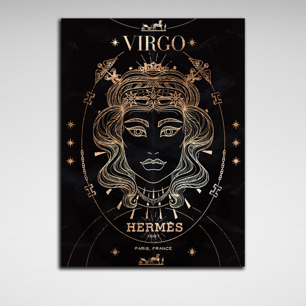 With the zodiac sign Virgo Canvas Wall Art Print