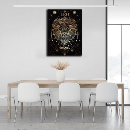 With the zodiac sign Leo Canvas Wall Art Print