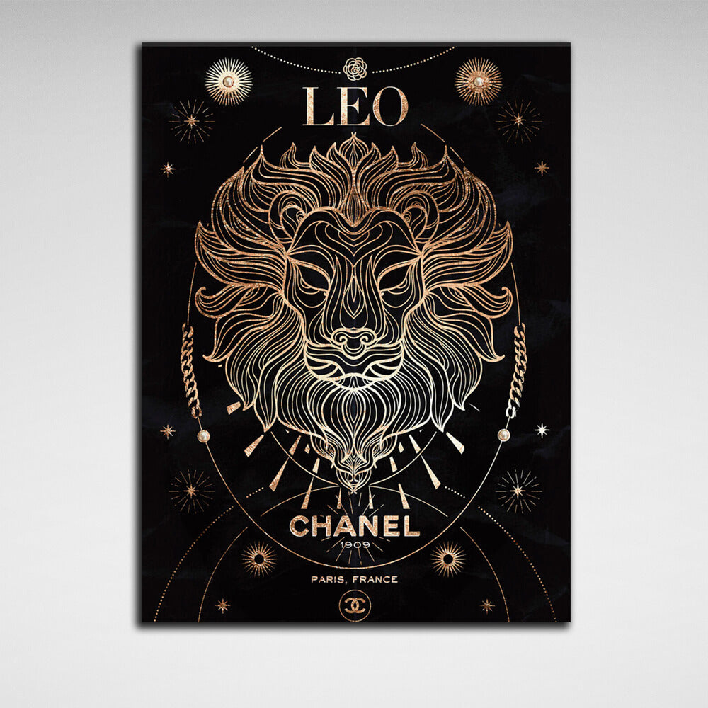 With the zodiac sign Leo Canvas Wall Art Print