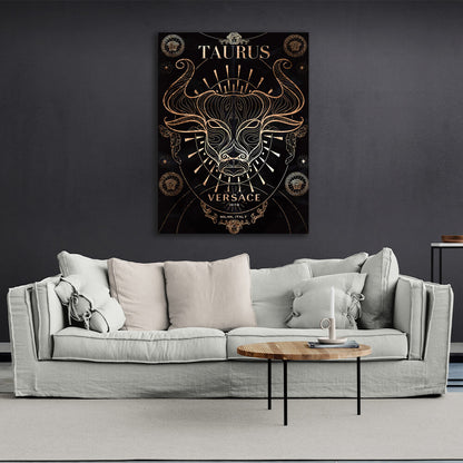 With the zodiac sign Taurus Canvas Wall Art Print