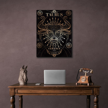 With the zodiac sign Taurus Canvas Wall Art Print