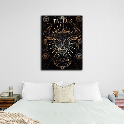 With the zodiac sign Taurus Canvas Wall Art Print