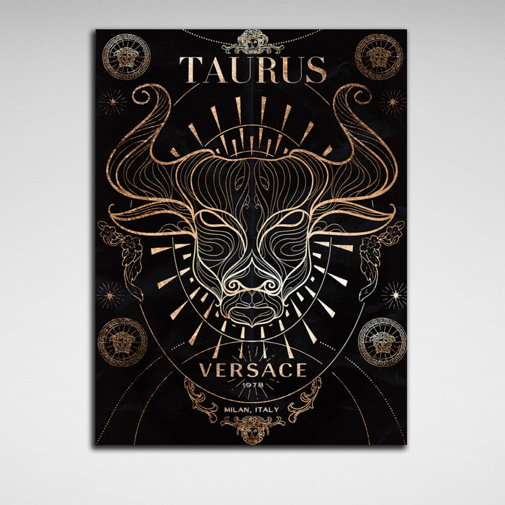 With the zodiac sign Taurus Canvas Wall Art Print