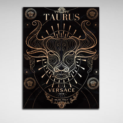 With the zodiac sign Taurus Canvas Wall Art Print