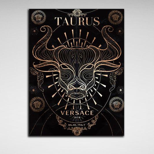 With the zodiac sign Taurus Canvas Wall Art Print