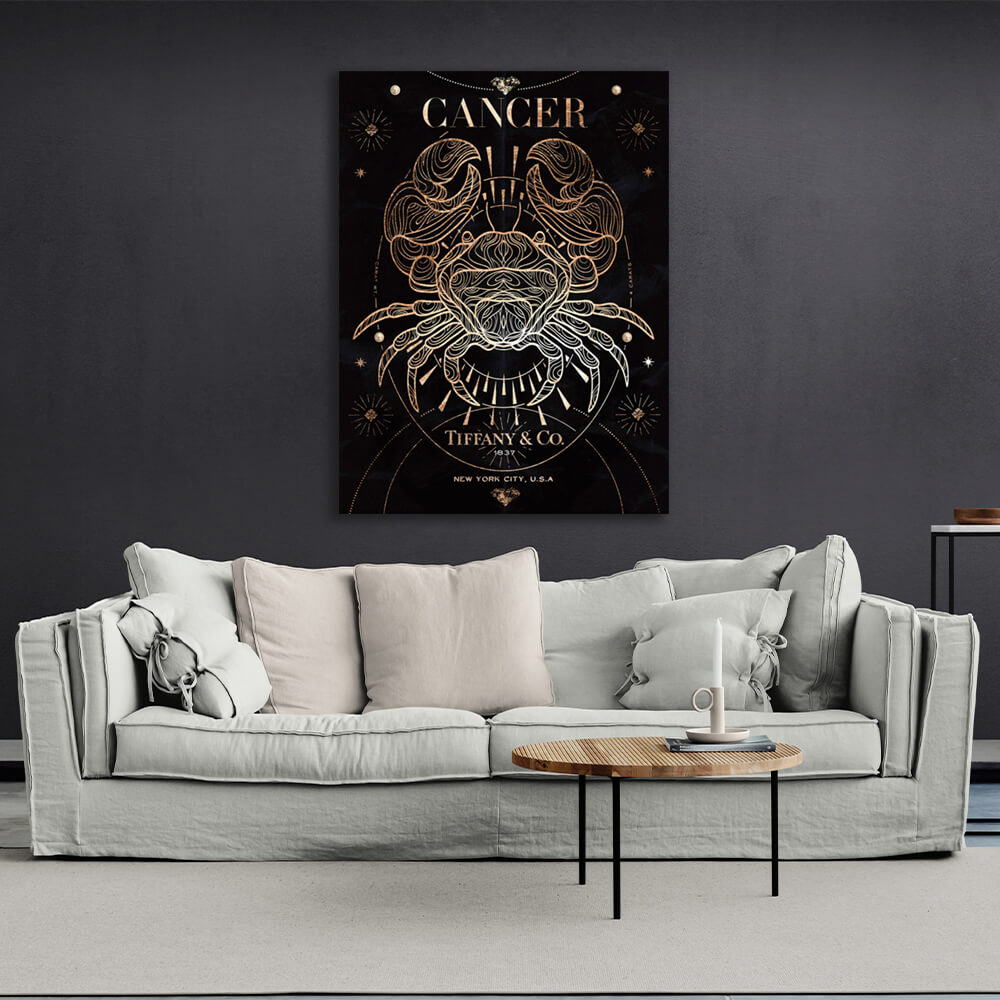 With the zodiac sign Cancer Canvas Wall Art Print