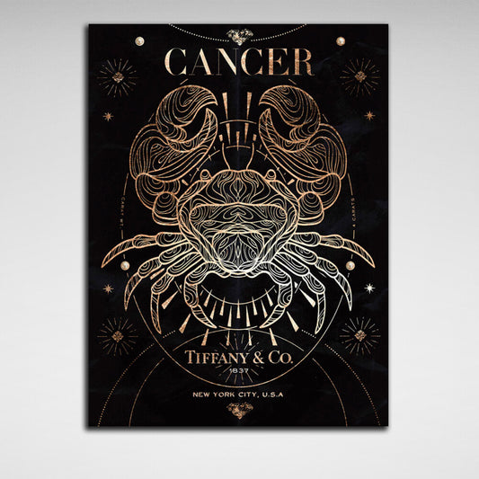 With the zodiac sign Cancer Canvas Wall Art Print