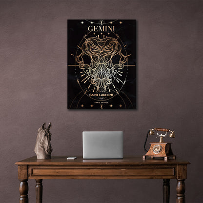 With the zodiac sign Gemini Canvas Wall Art Print