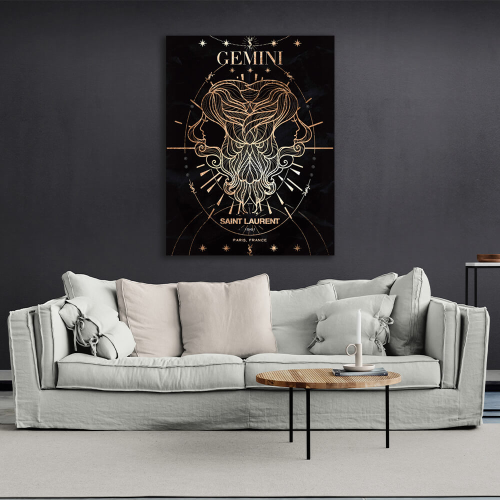 With the zodiac sign Gemini Canvas Wall Art Print