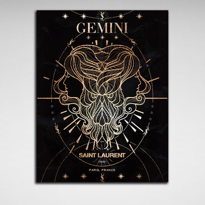 With the zodiac sign Gemini Canvas Wall Art Print