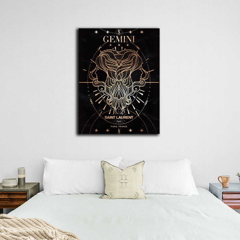 With the zodiac sign Gemini Canvas Wall Art Print