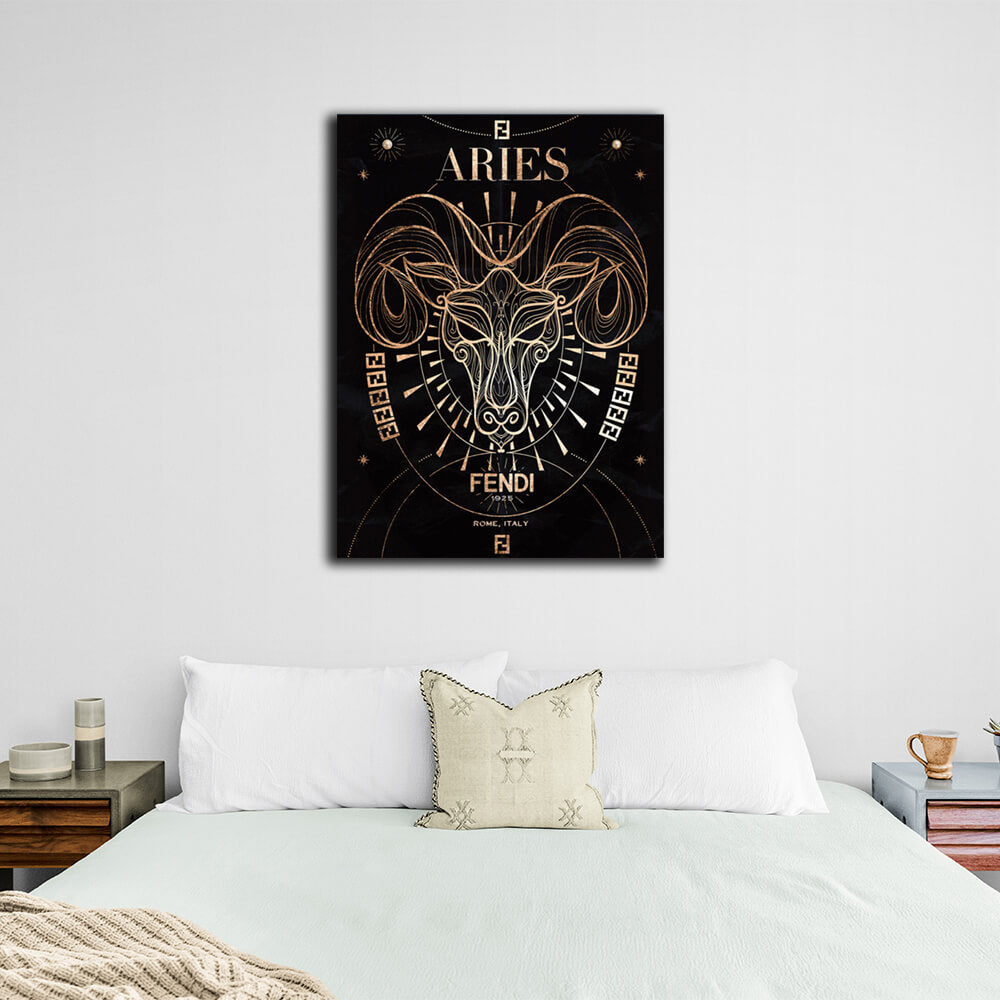 With the zodiac sign Aries Canvas Wall Art Print