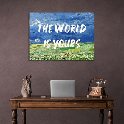 Canvas Wall Art Print Field. The world is yours