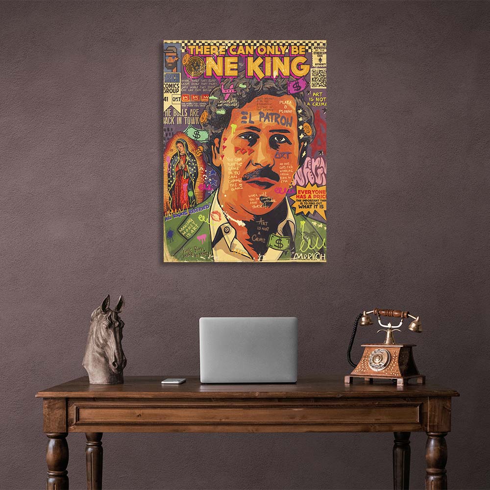 Pop Art Pablo Escobar Canvas Wall Art Print