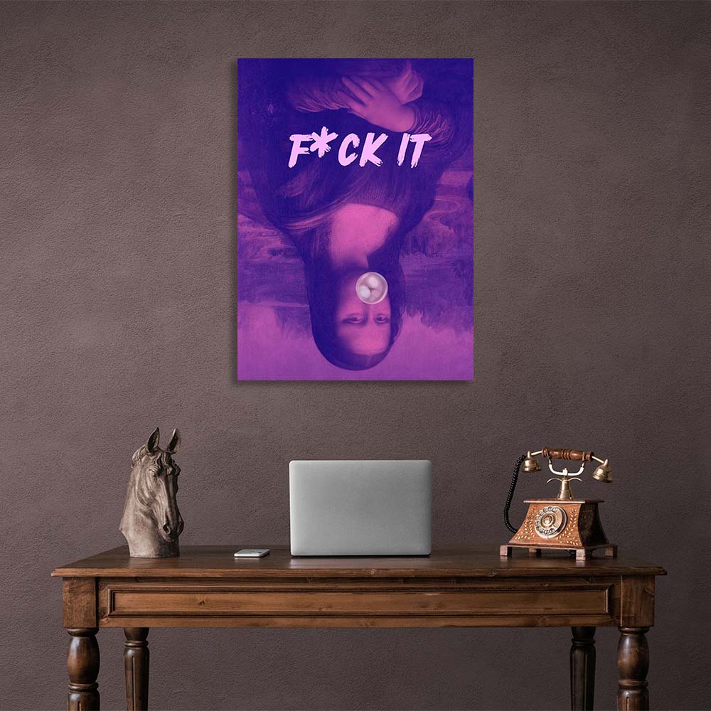 Canvas Wall Art Print Inverted Mona Lisa. F*ck it