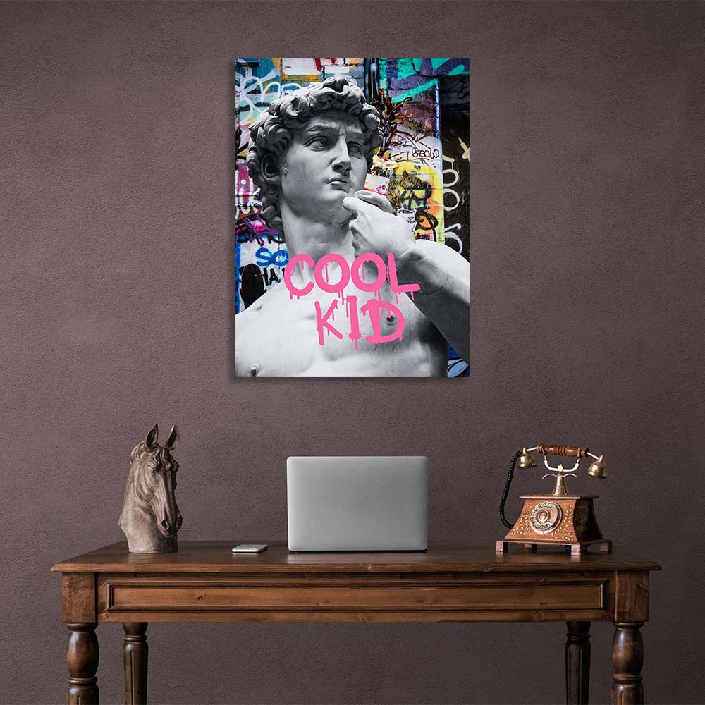 Canvas Wall Art Print Statue of David Cool Kid