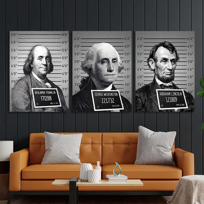 Multi Panel Canvas Wall Art Print Portraits of U.S. Presidents