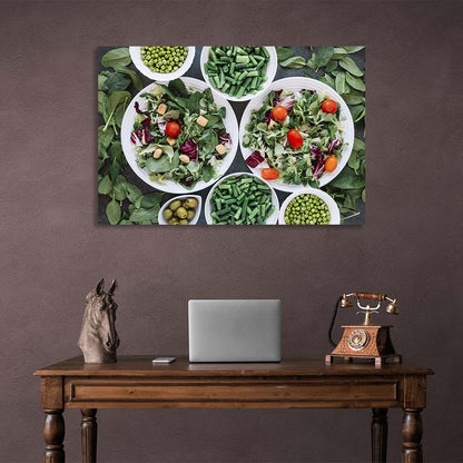 Canvas Wall Art Print For Kitchen 2 salads for lunch