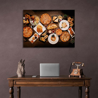 Canvas Wall Art Print For Kitchen A variety of baked goods for tea