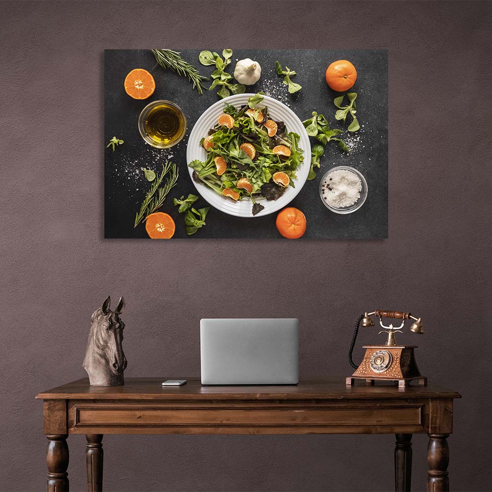 For the kitchen mandarin salad Canvas Wall Art Print For Kitchen