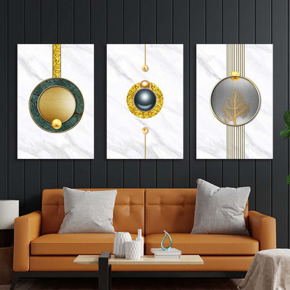 Multi Panel Canvas Wall Art Print Pearl abstraction