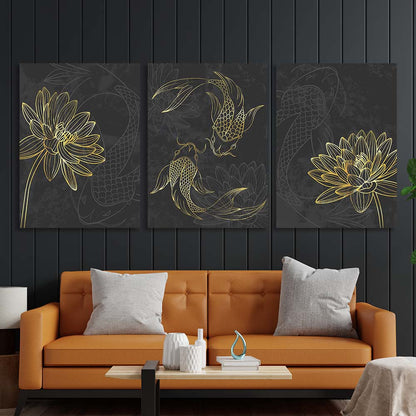 Multi Panel Canvas Wall Art Print Pisces zodiac sign