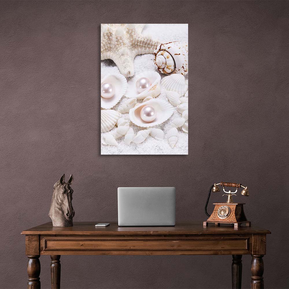 Canvas Wall Art Print Seashore with pearl maidens