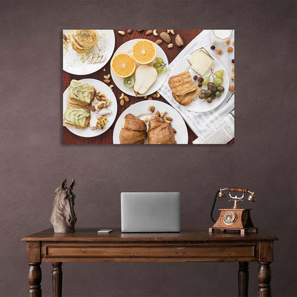 Canvas Wall Art Print For Kitchen Fruits and pastries