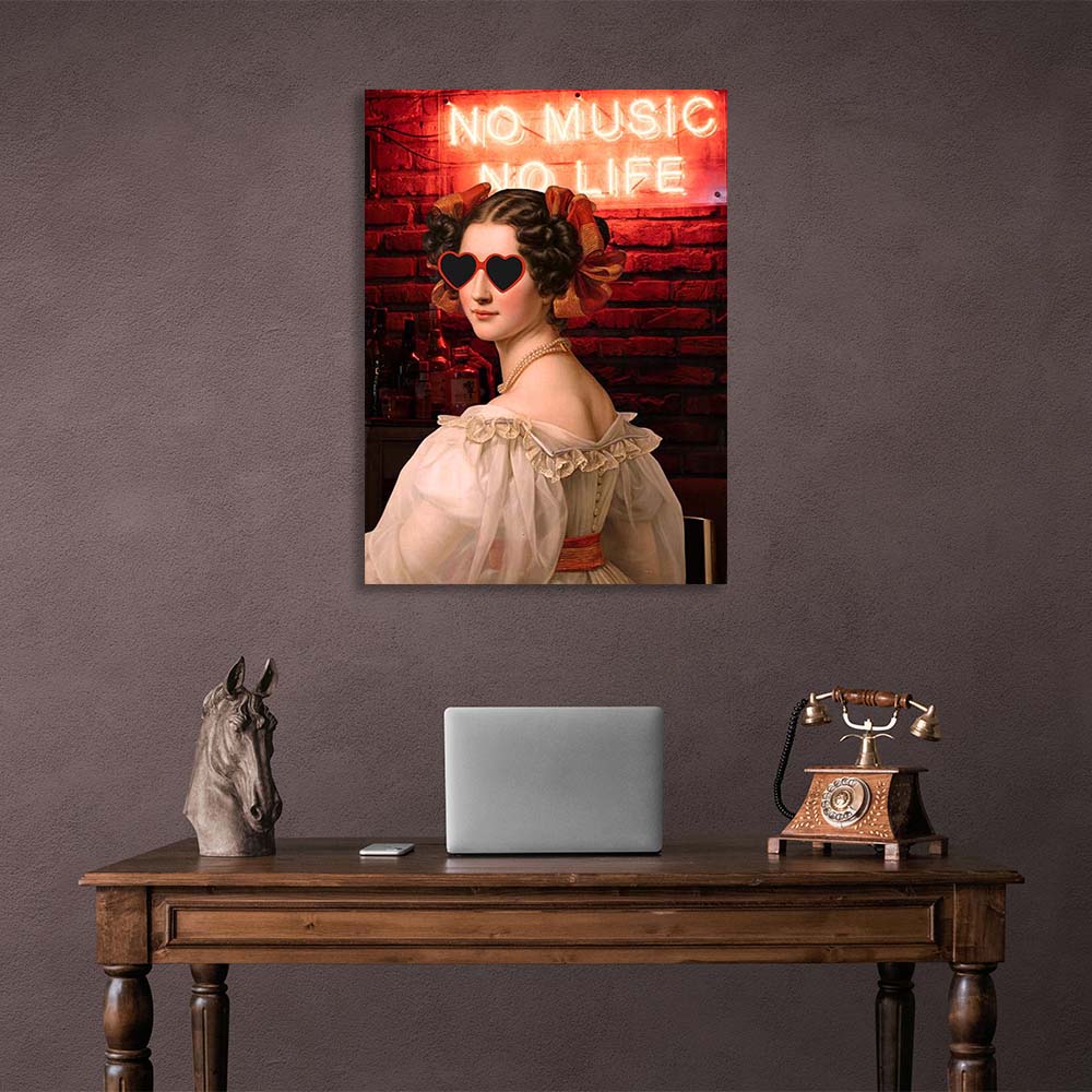 Canvas Wall Art Print Augustine. No music no life