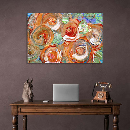 Abstraction Canvas Wall Art Print Orange roses