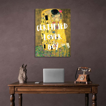 Canvas Wall Art Print The Kiss. Certified Lover Boy