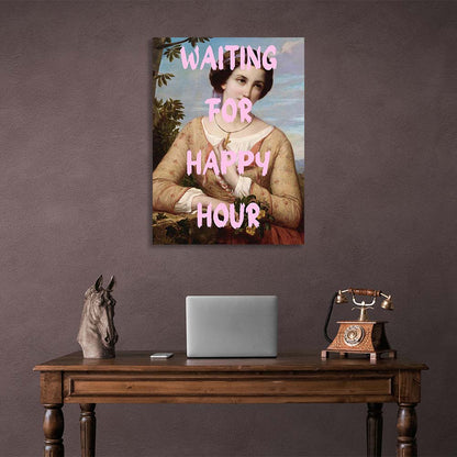 Canvas Wall Art Print Waiting for the happy hour