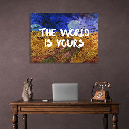 Canvas Wall Art Print Starry Night Van Gogh. World is yours