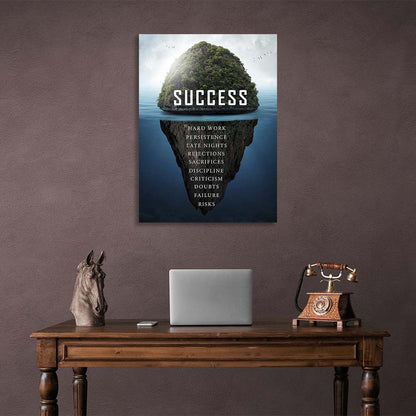 Motivational Canvas Wall Art Print Success Island