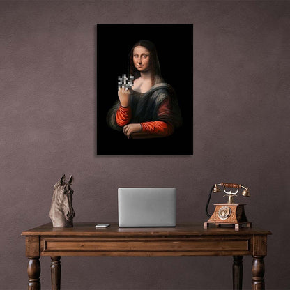 Canvas Wall Art Print Mona Lisa shows f*ck