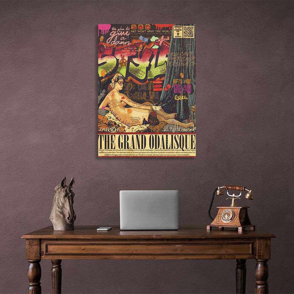 Pop Art The grand odalisque Canvas Wall Art Print