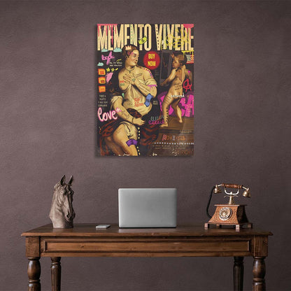 Pop Art Memento Vivere Canvas Wall Art Print